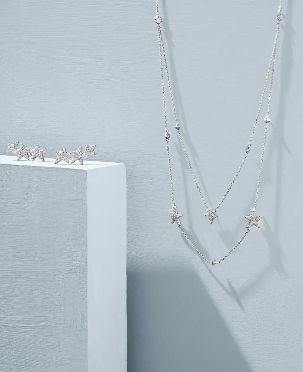 Star Cluster Ear Climber Earrings