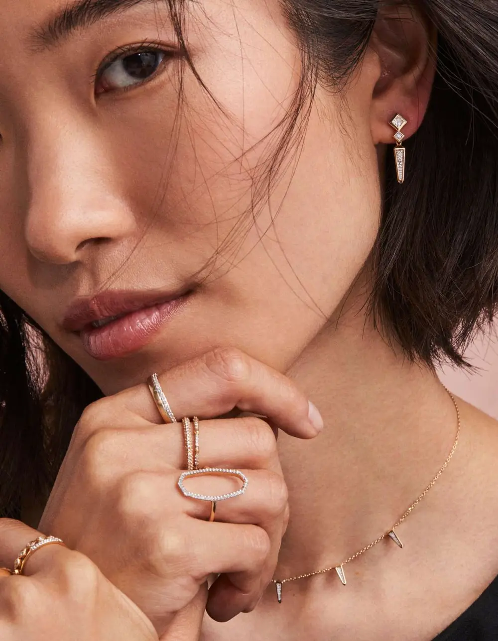 0.41 ct Lab Grown Diamond Michelle Small Spike Drop Earrings