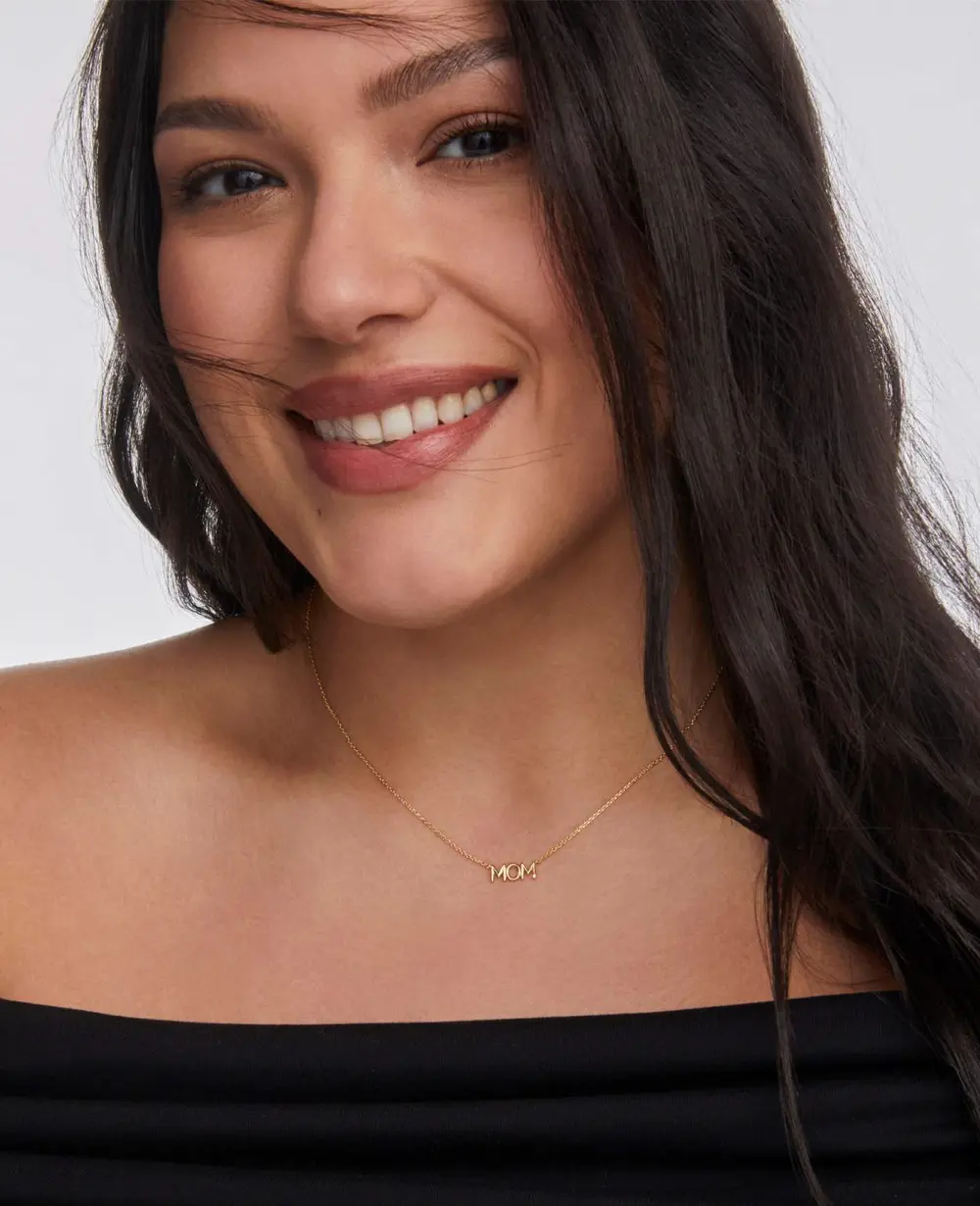 Mom Sparkle Short Pendant Necklace