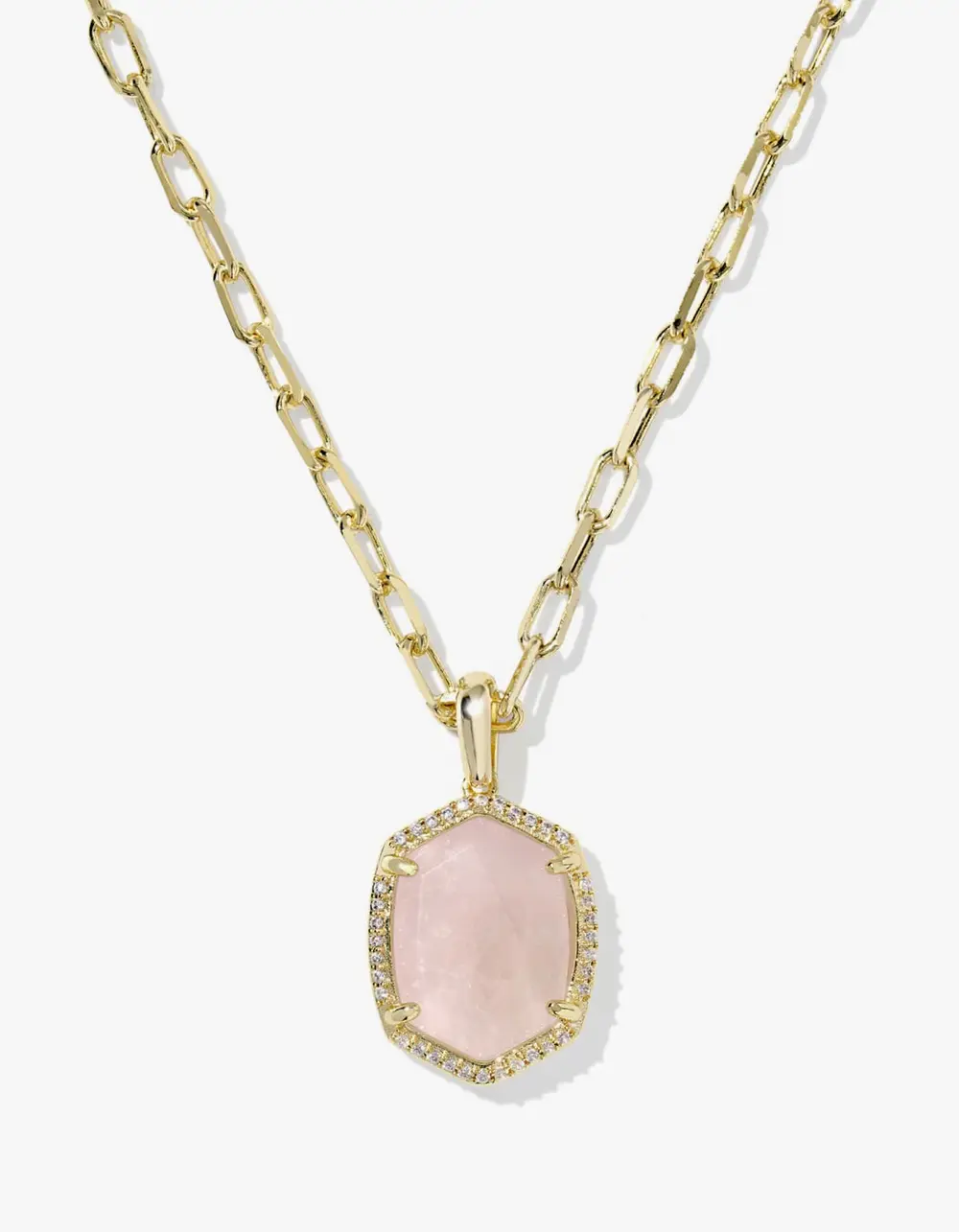 Daphne Pave Frame Short Pendant Necklace