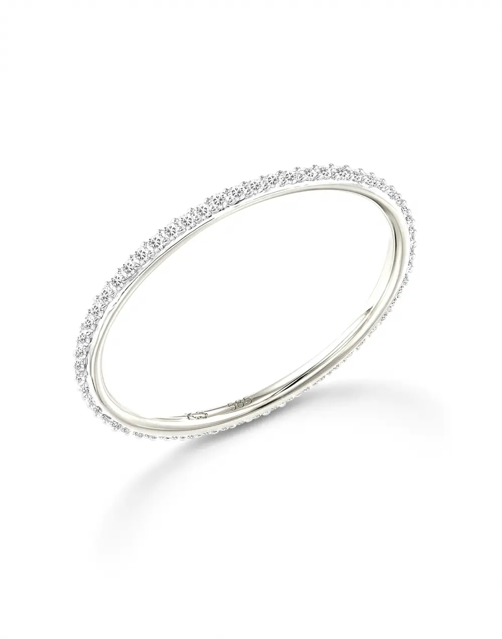 Angelina 14k Gold Band Ring in White Diamond