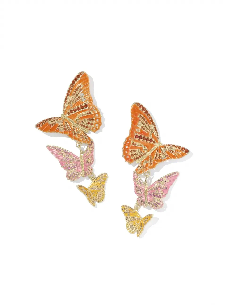 Cailey Enamel Butterfly Convertible Statement Earrings