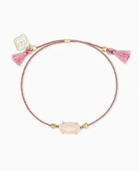 Everlyne Pink Cord Friendship Bracelet in Rose Quartz