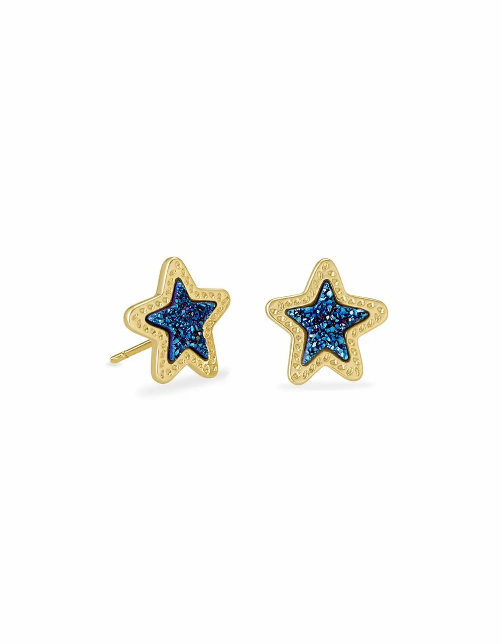 Jae Star Gold Stud Earrings in Drusy