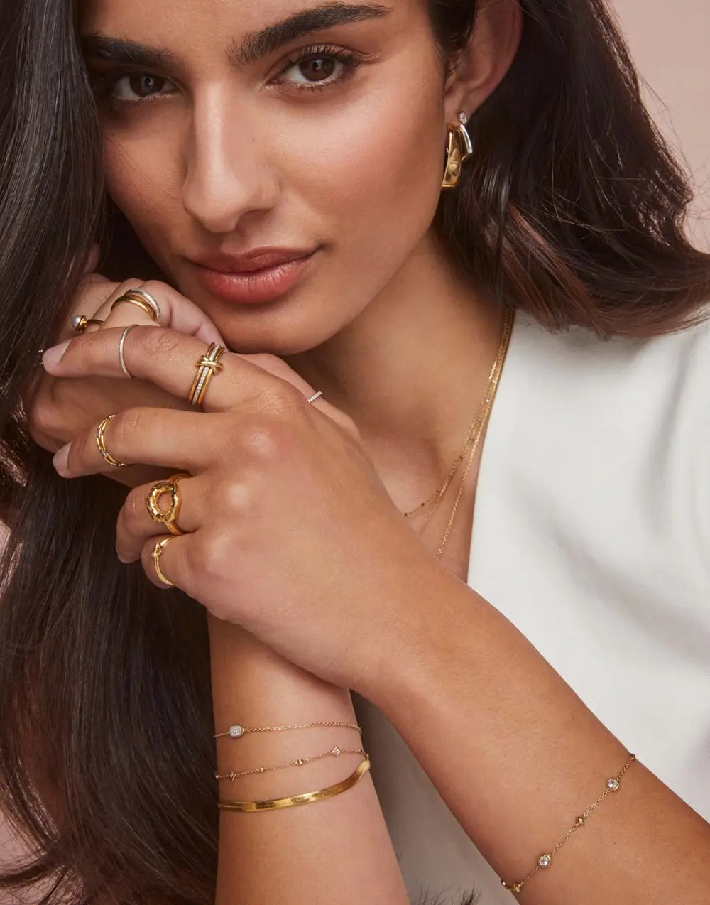 Millicent Delicate Chain Bracelet in White Diamond