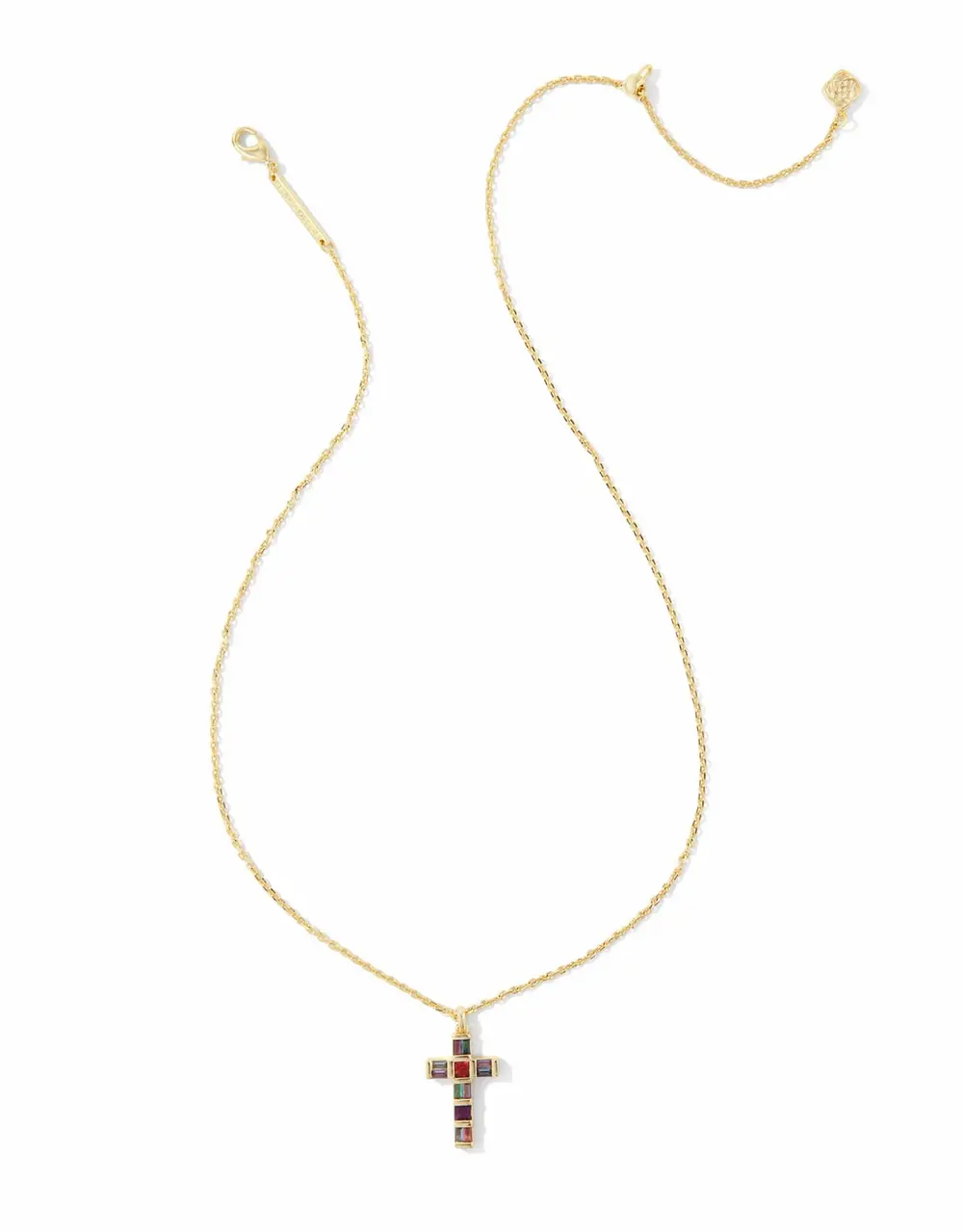 Gracie Cross Short Pendant Necklace in Gold