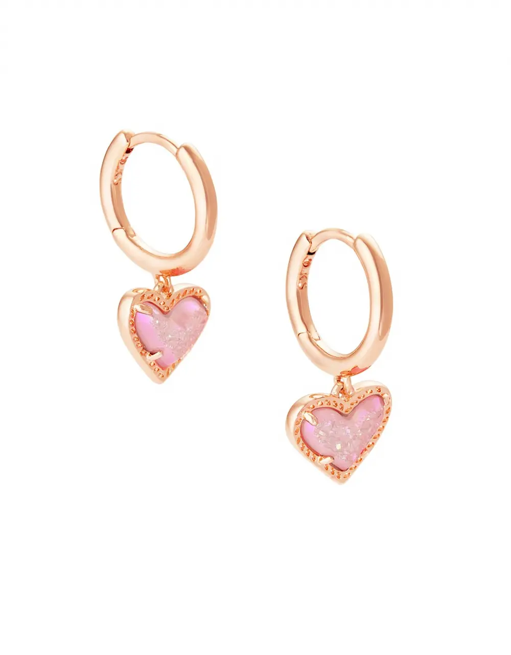 Ari Heart Rose Gold Huggie Earrings