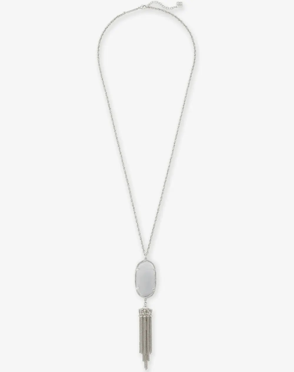 Rayne Long Pendant Necklace in Silver
