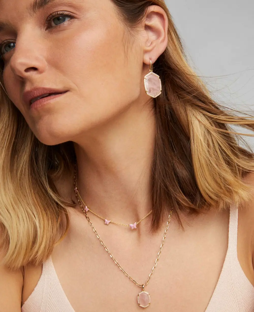 Daphne Pave Frame Drop Earrings