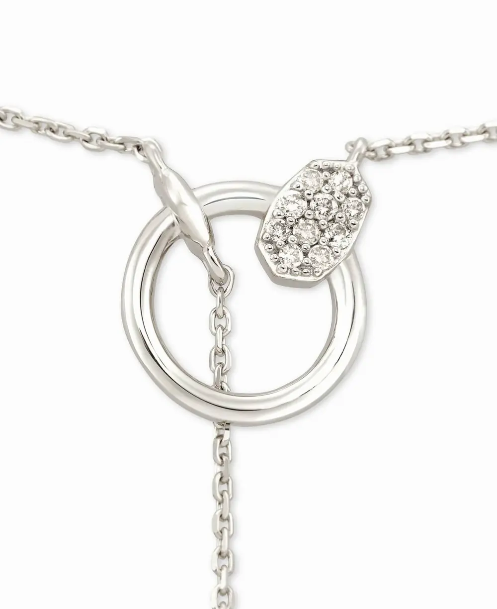 Tegan Y Necklace in White Diamond