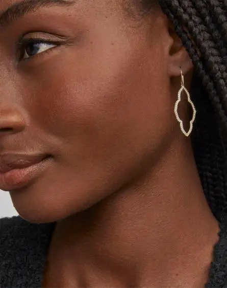 Abbie Open Frame Earrings in White Crystal