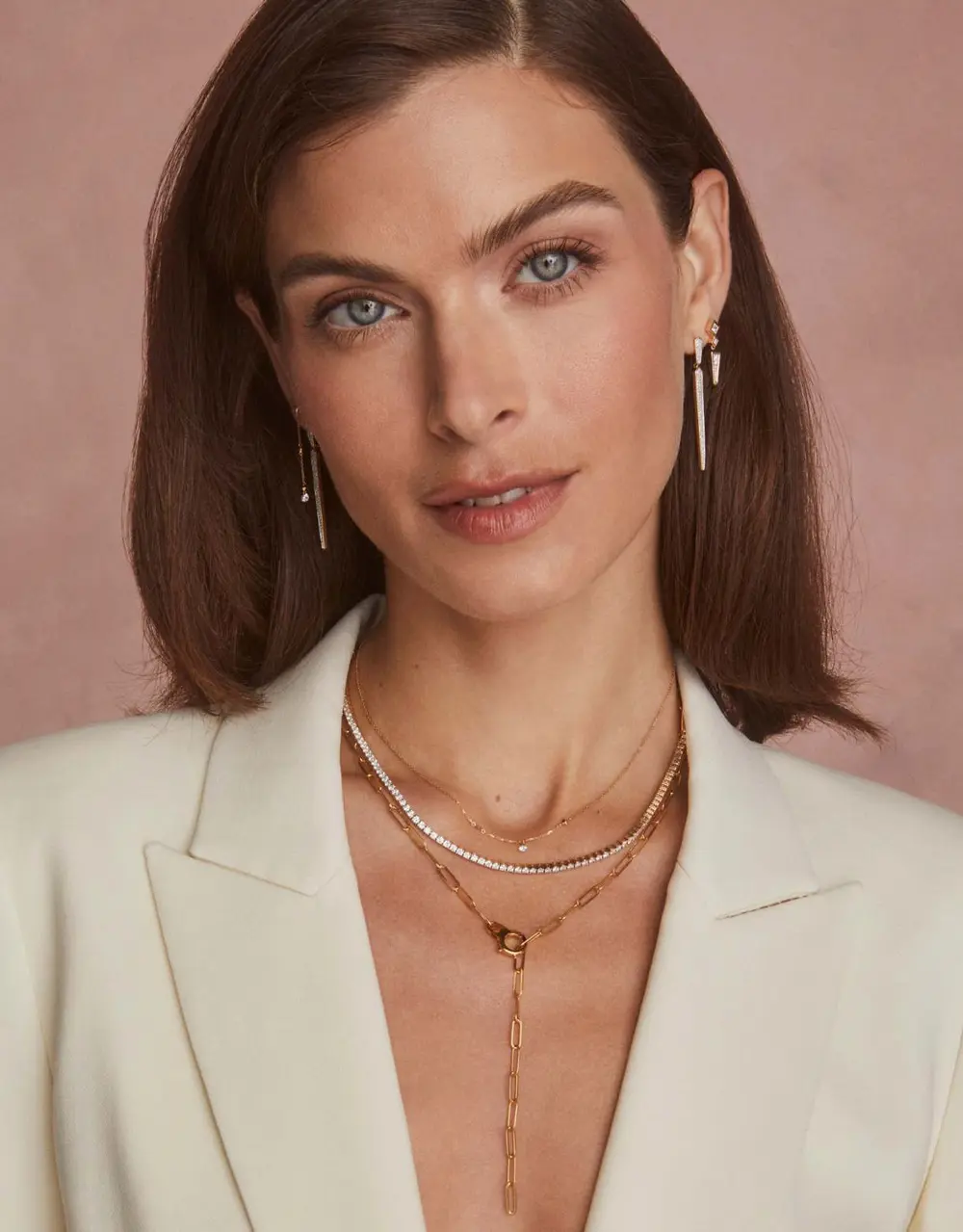 0.41 ct Lab Grown Diamond Michelle Small Spike Drop Earrings