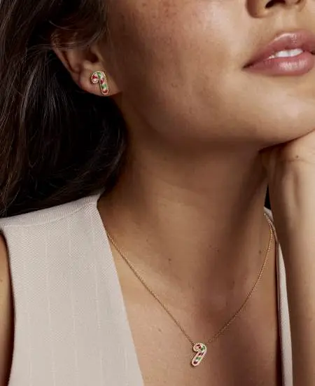 Candy Cane Stud Earrings