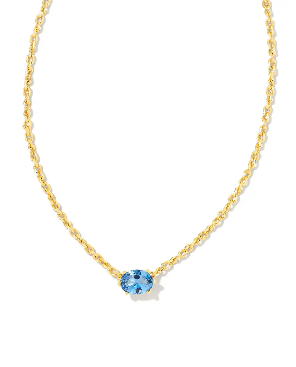 Cailin Gold Pendant Necklace in Blue Violet Crystal