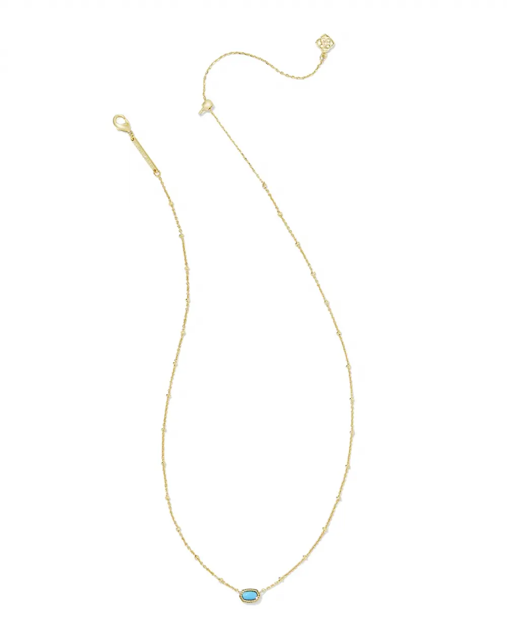 Mini Elisa Gold Satellite Short Pendant Necklace in Turquoise Magnesite