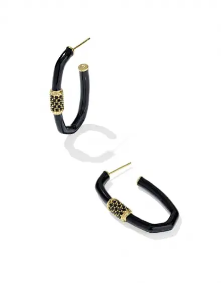 Emery Large Enamel Hoop Earrings