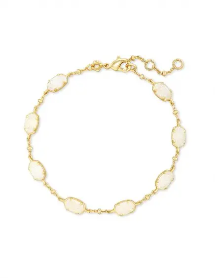Emilie Gold Chain Bracelet in Iridescent Drusy