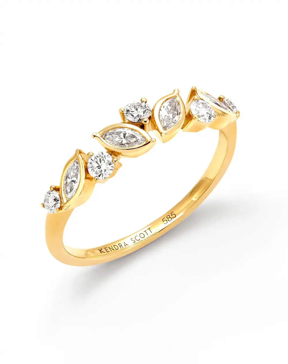 Becca Band Ring in White Diamond