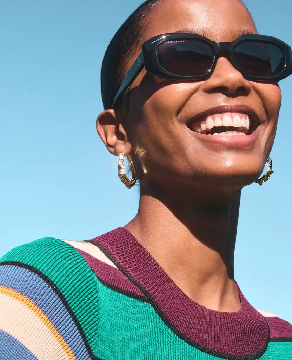 Adriana Scallop Frame Hoop Earrings