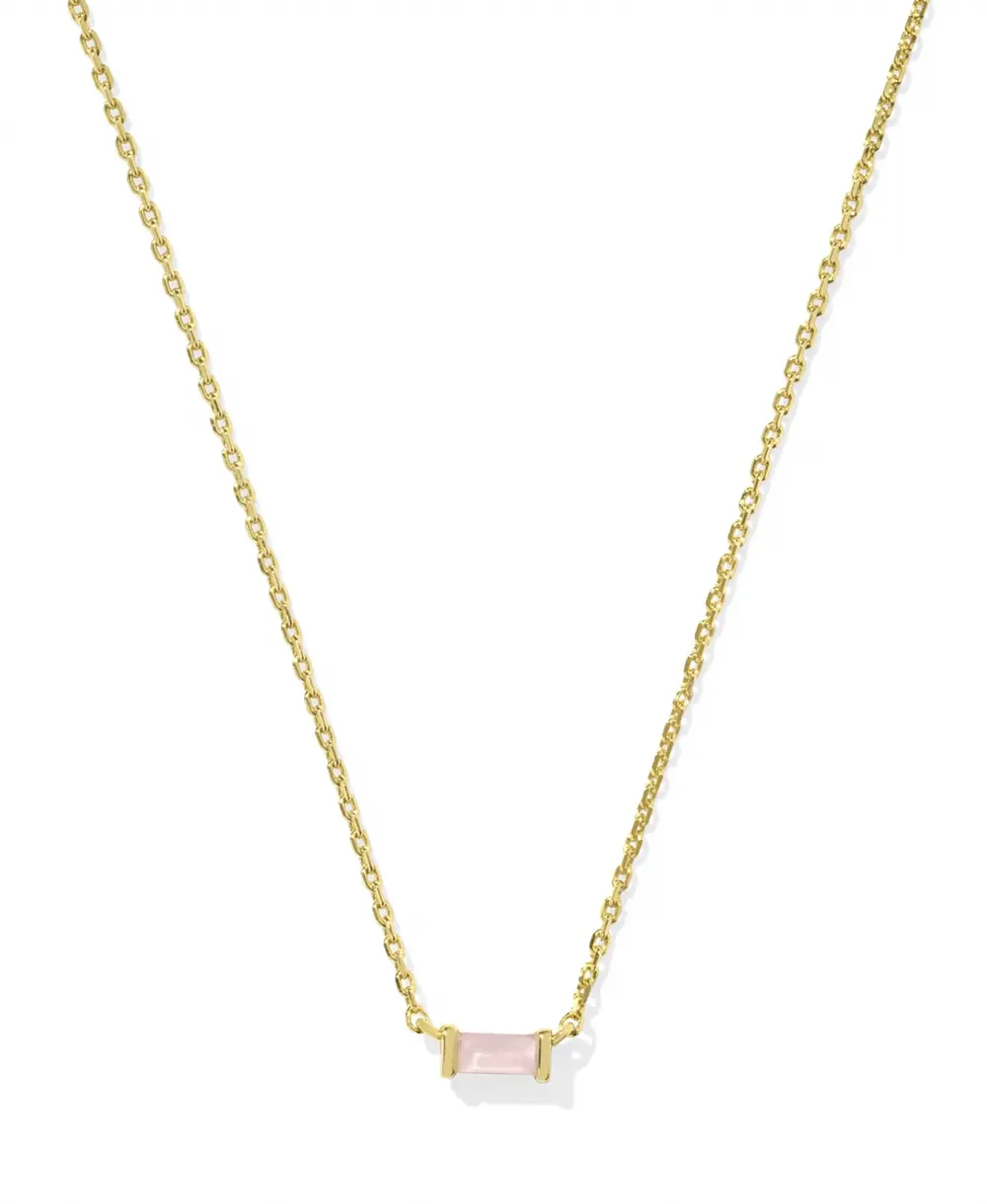 Juliette Gold Pendant Necklace in Rose Quartz