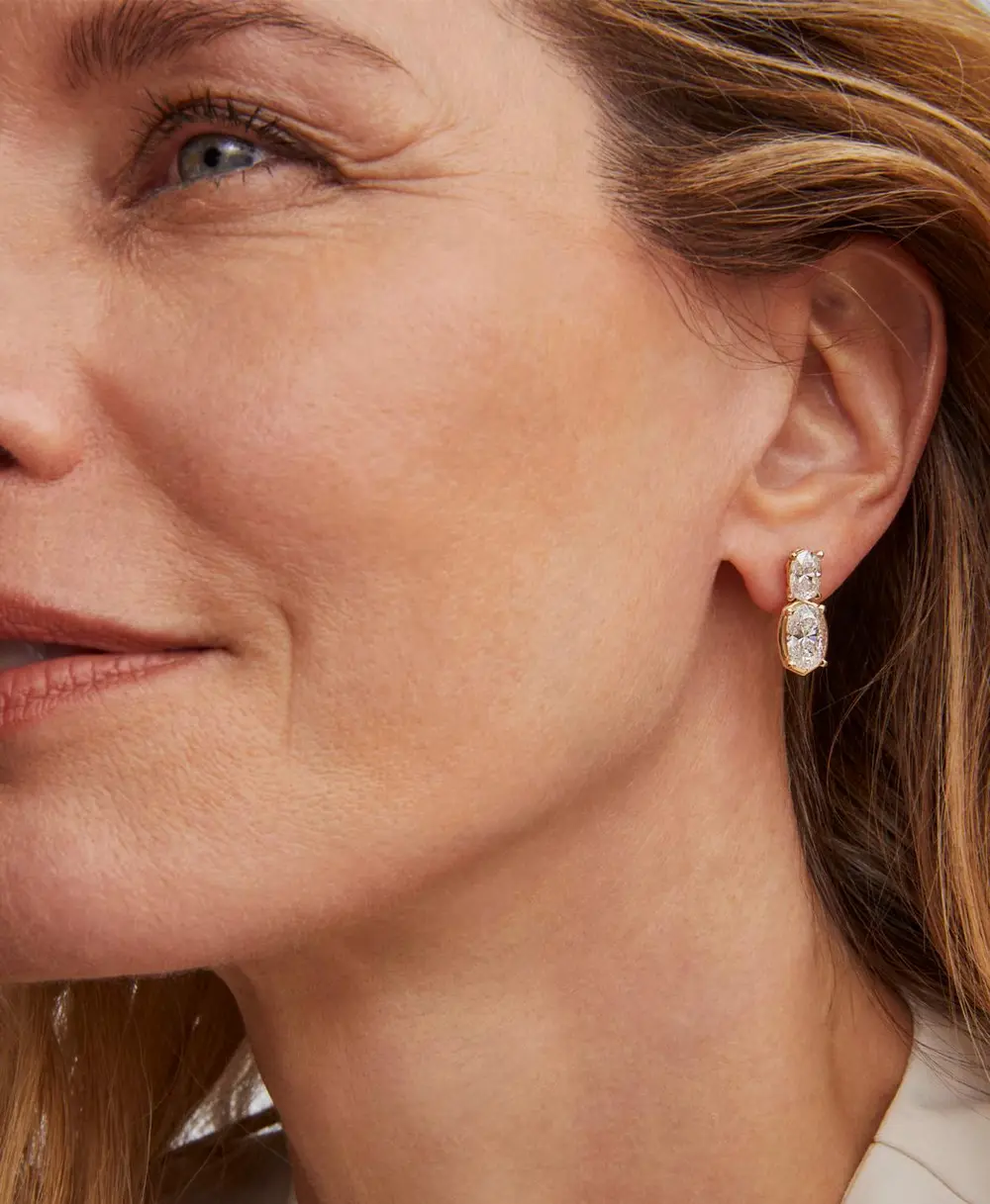 Lab Grown White Diamond Custom Elisa Drop Earrings