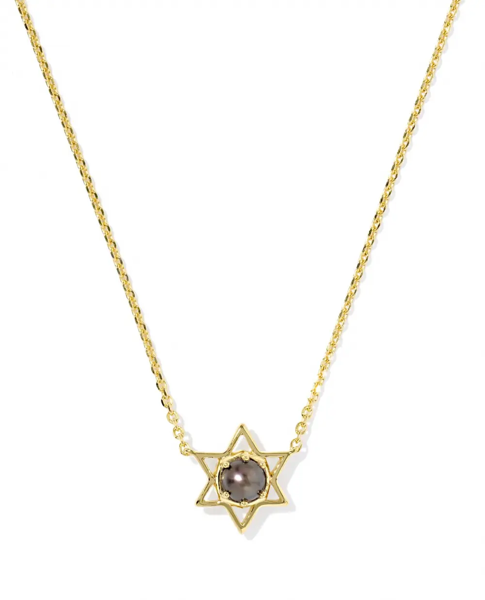 Pearl Star of David Short Pendant Necklace