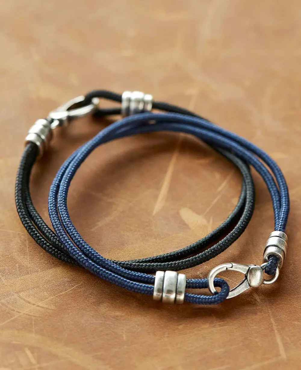 KennethOxidizedSterling SilverCordedBracelet