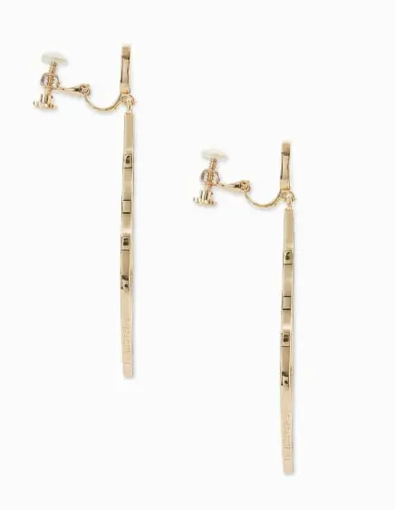 Sophee Clip On Drop Earrings in Gold
