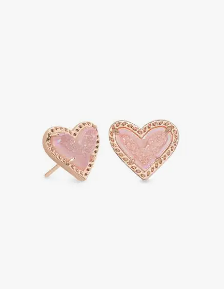 Ari Heart Rose Gold Stud Earrings