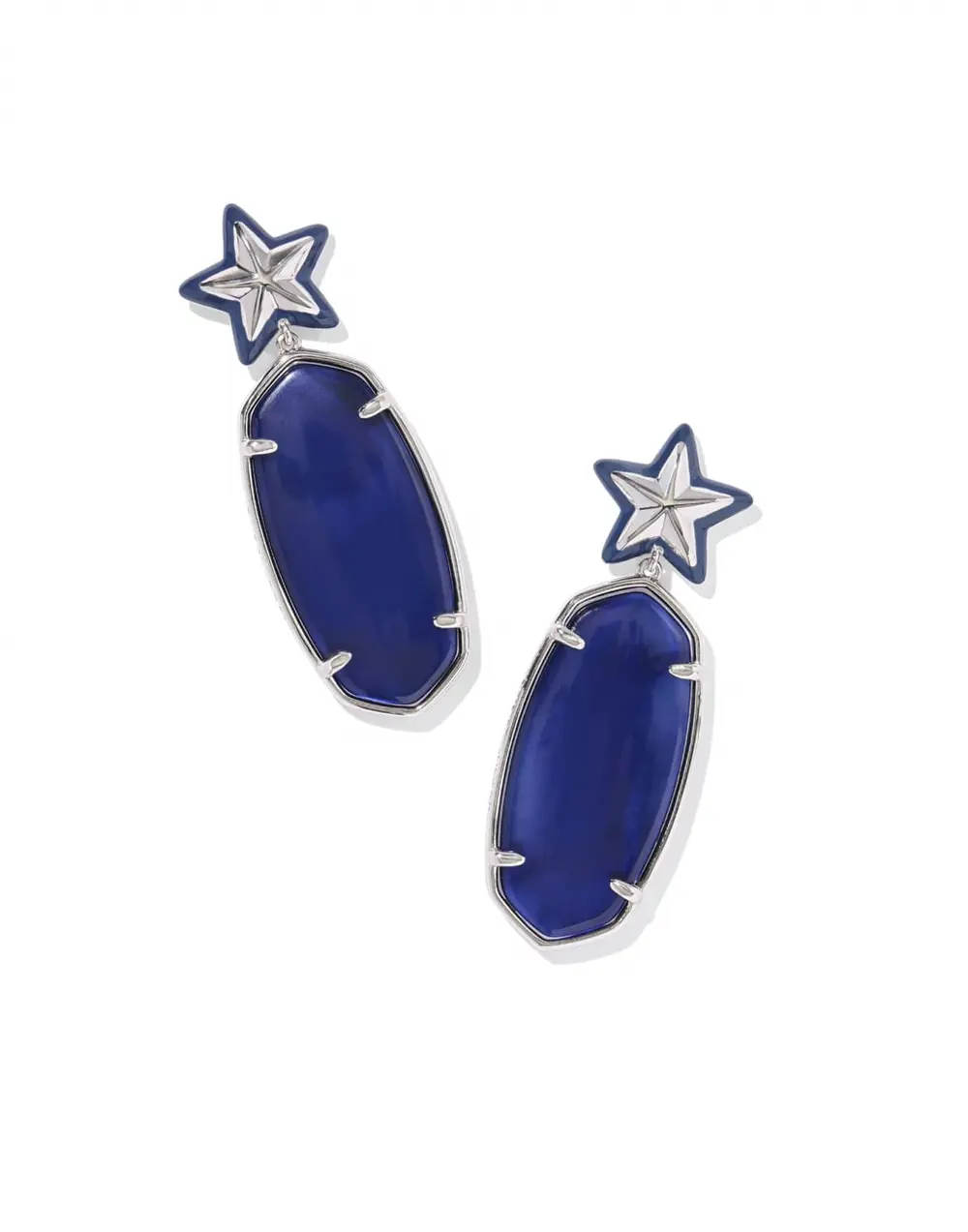 Elle Enamel Frame Star Drop Earrings