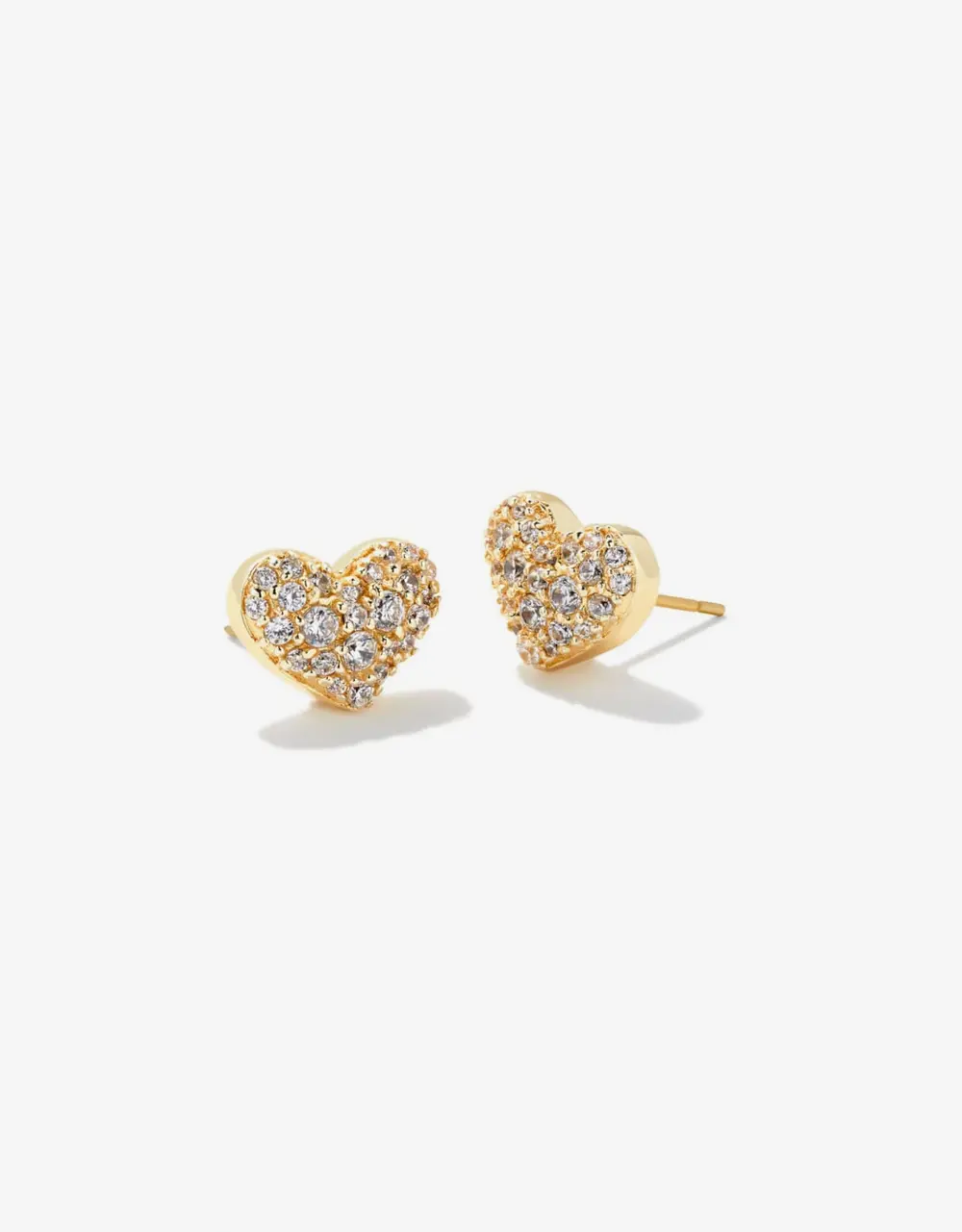 Ari Pave Crystal Heart Earrings