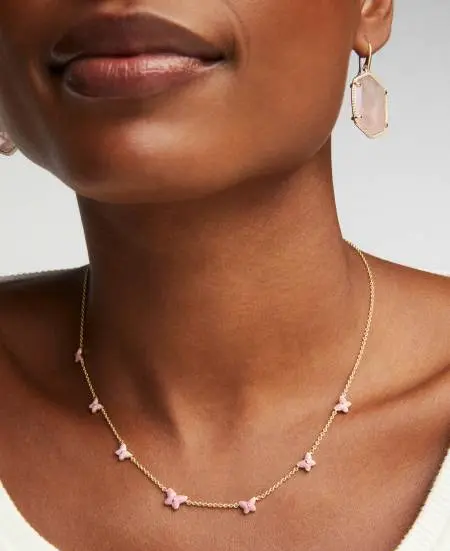 Lillia Butterfly Enamel Strand Necklace