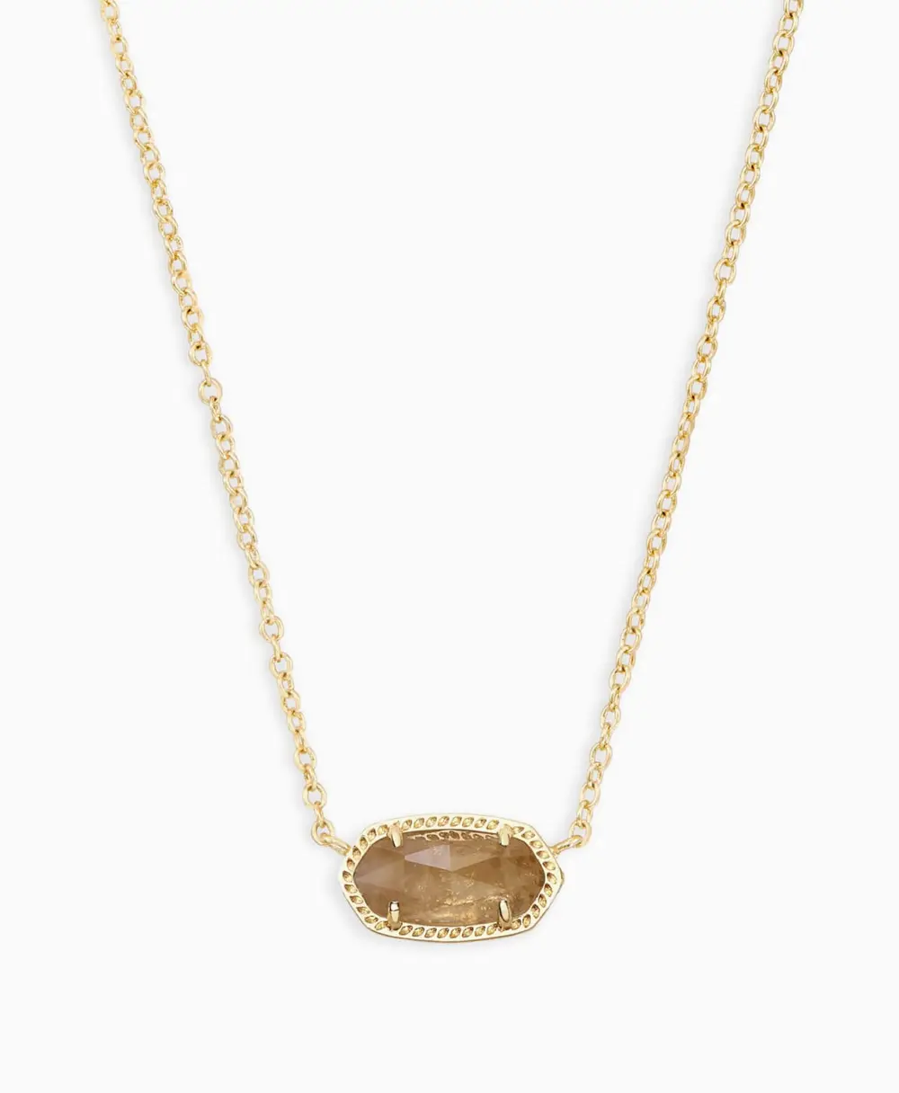 Elisa Gold Pendant Necklace in Citrine