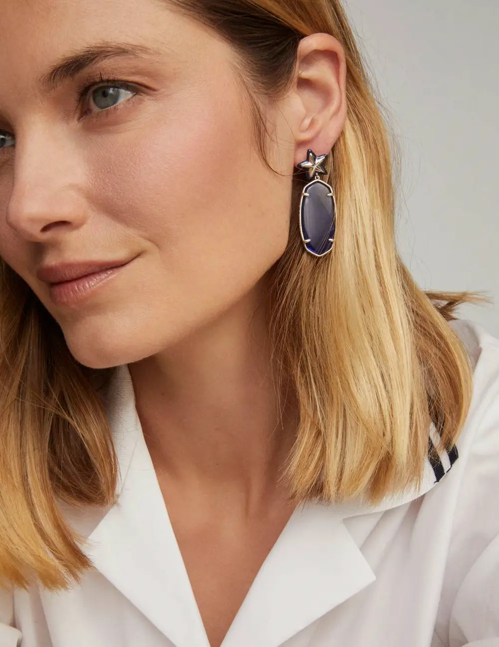 Elle Enamel Frame Star Drop Earrings