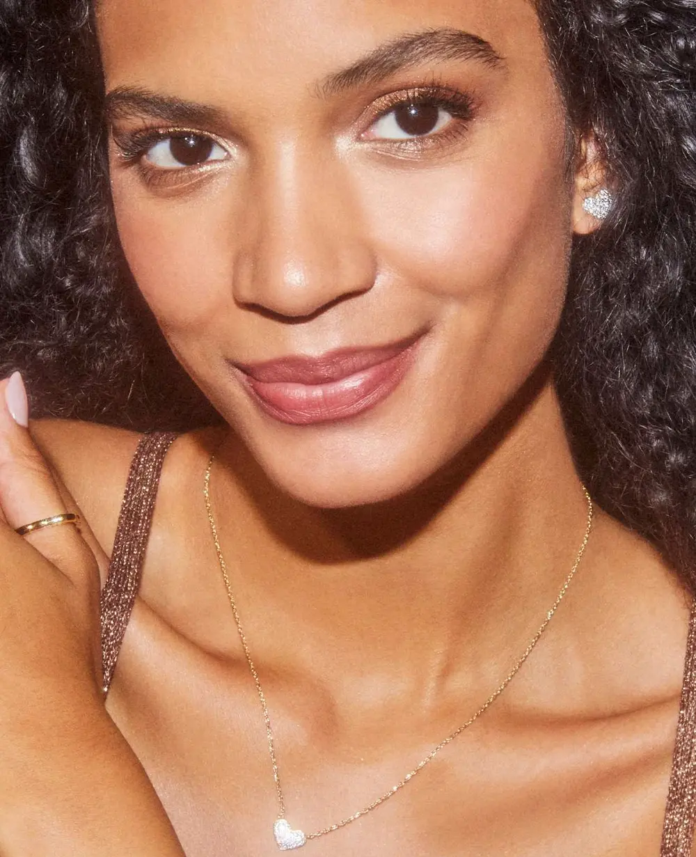 Ari Pave Crystal Heart Earrings