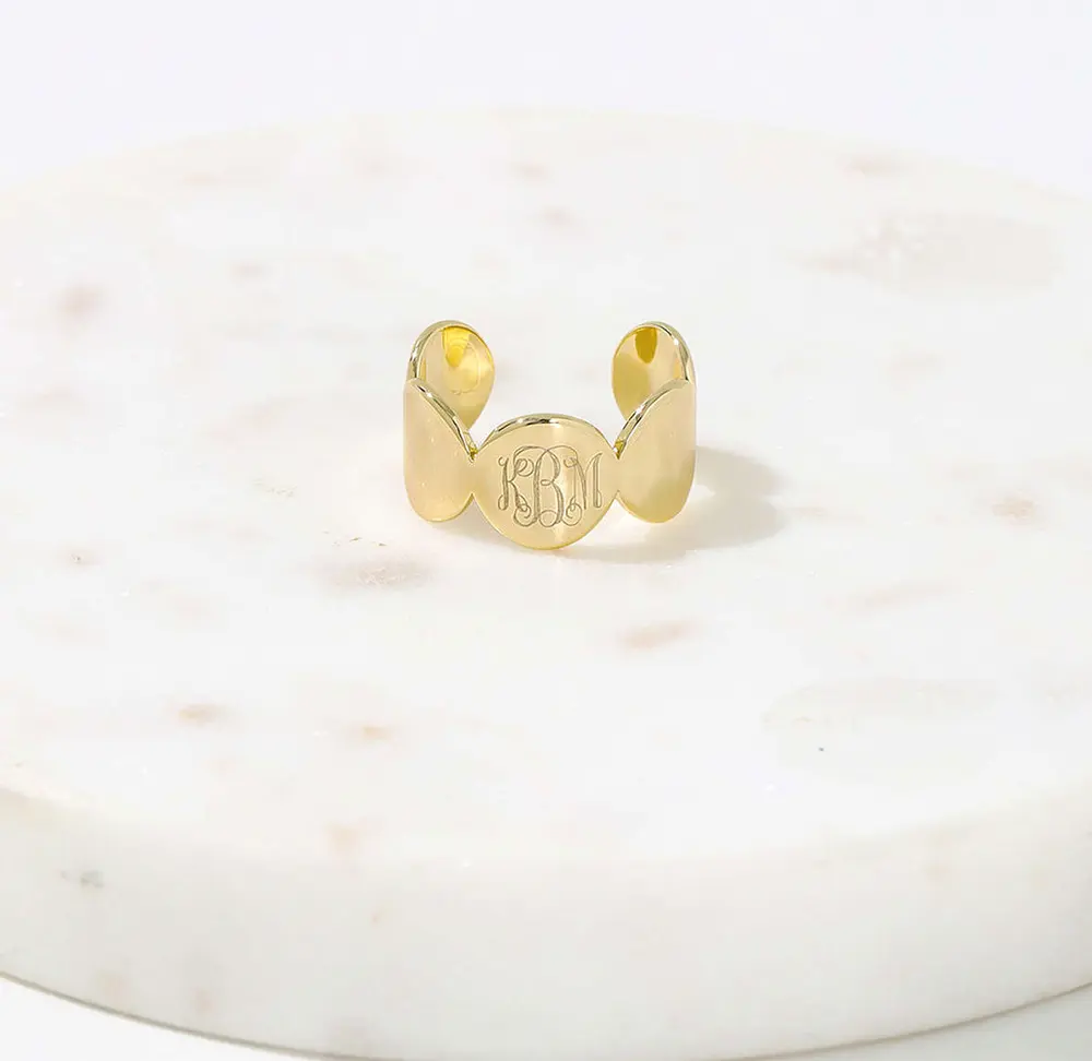 Monogrammed Cuff Ring