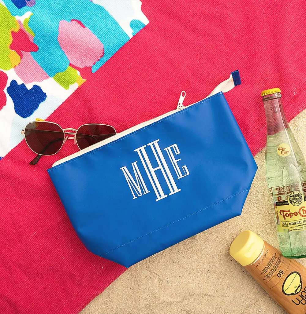 Monogrammed Splash Proof Zip Pouch