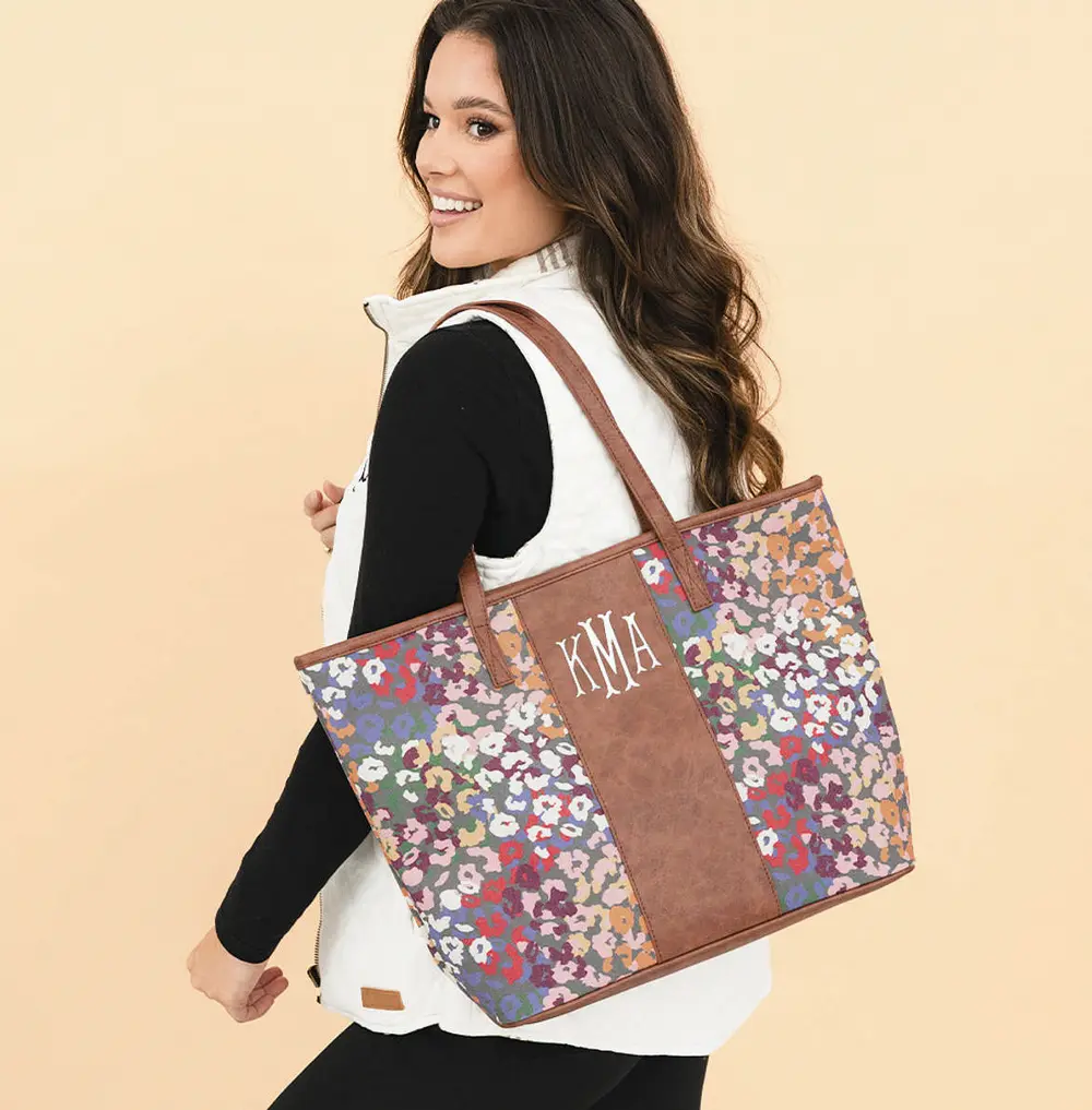Monogrammed Leopard Tote Bag