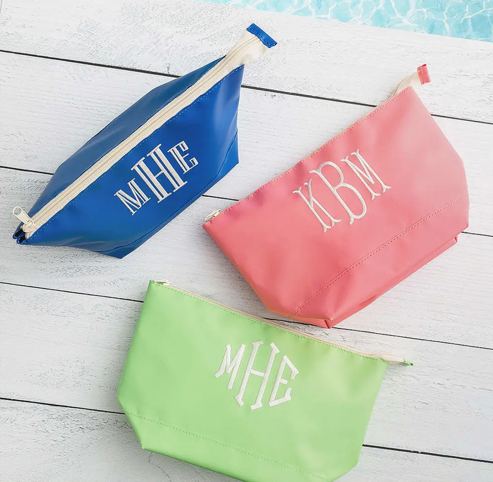 Monogrammed Splash Proof Zip Pouch