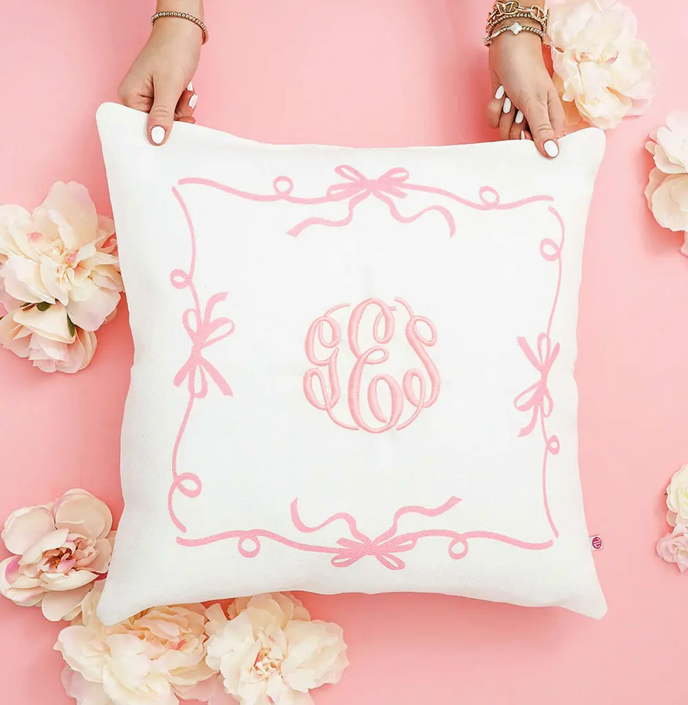 Monogrammed Bow Pillow Sham