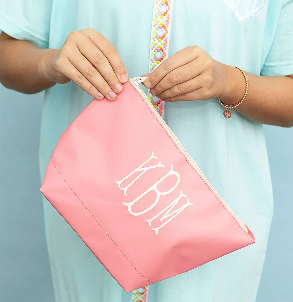 Monogrammed Splash Proof Zip Pouch