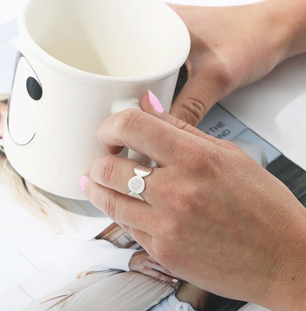 Monogrammed Cuff Ring