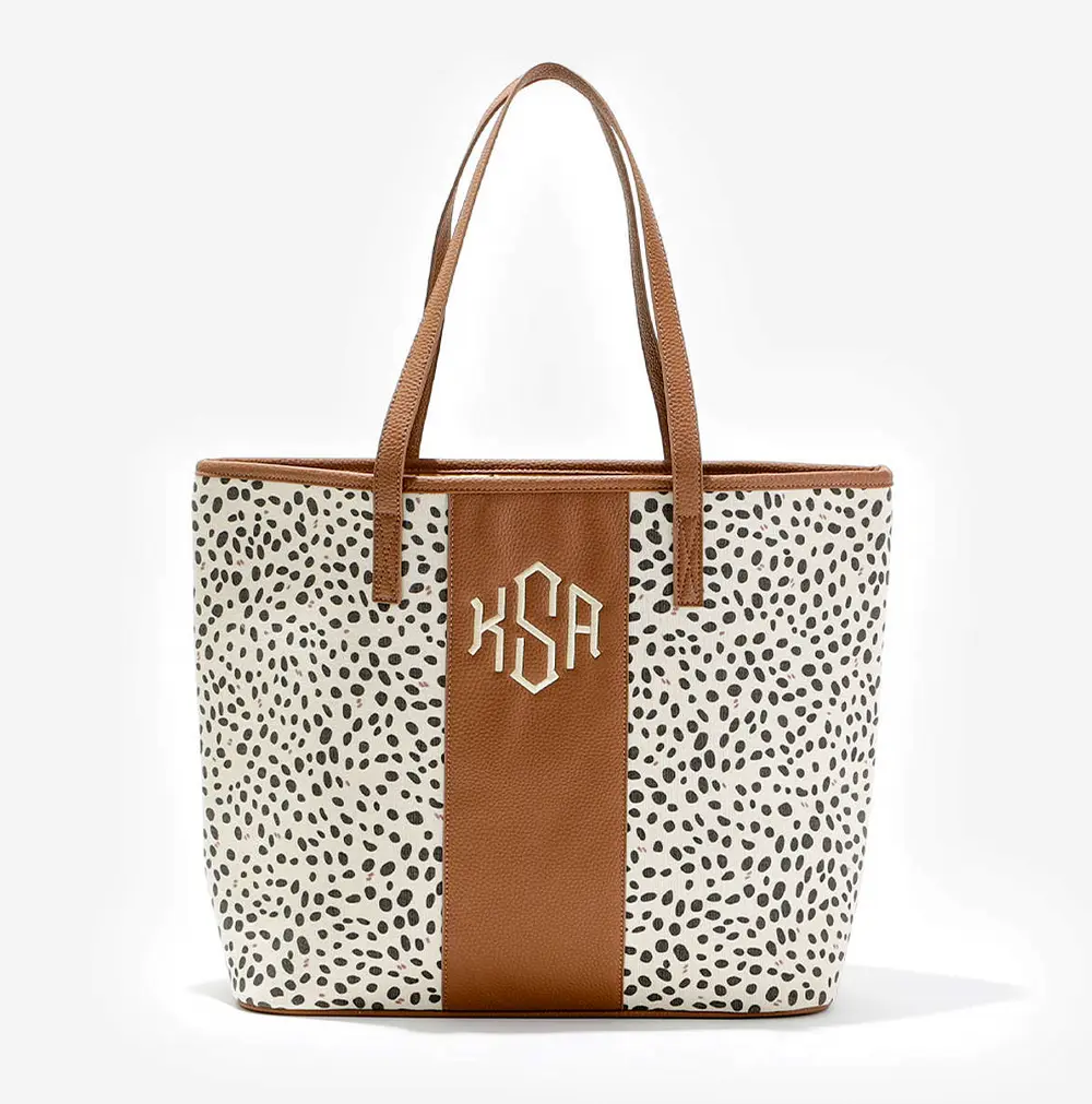 Monogrammed Leopard Tote Bag