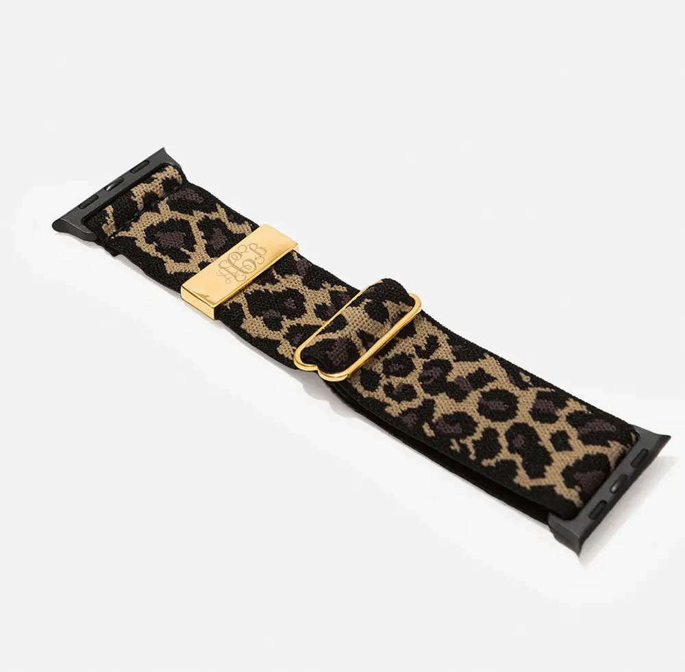 Monogrammed Leopard Watch Band