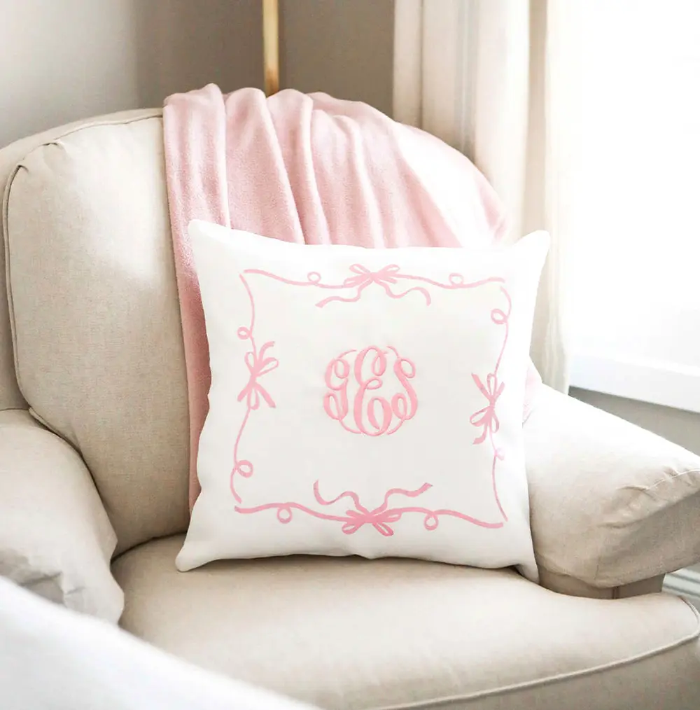 Monogrammed Bow Pillow Sham