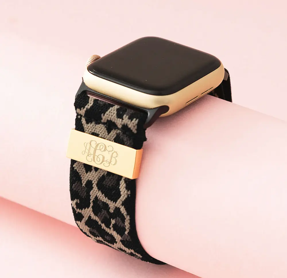 Monogrammed Leopard Watch Band