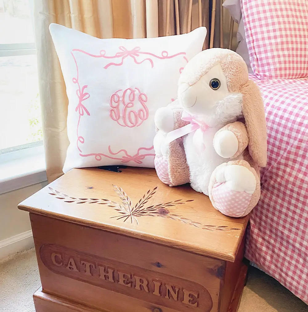 Monogrammed Bow Pillow Sham