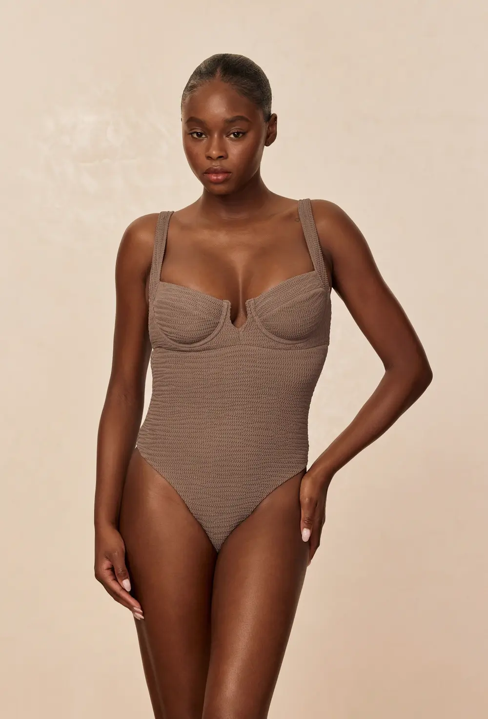 Clovelly One Piece - Stone Crinkle