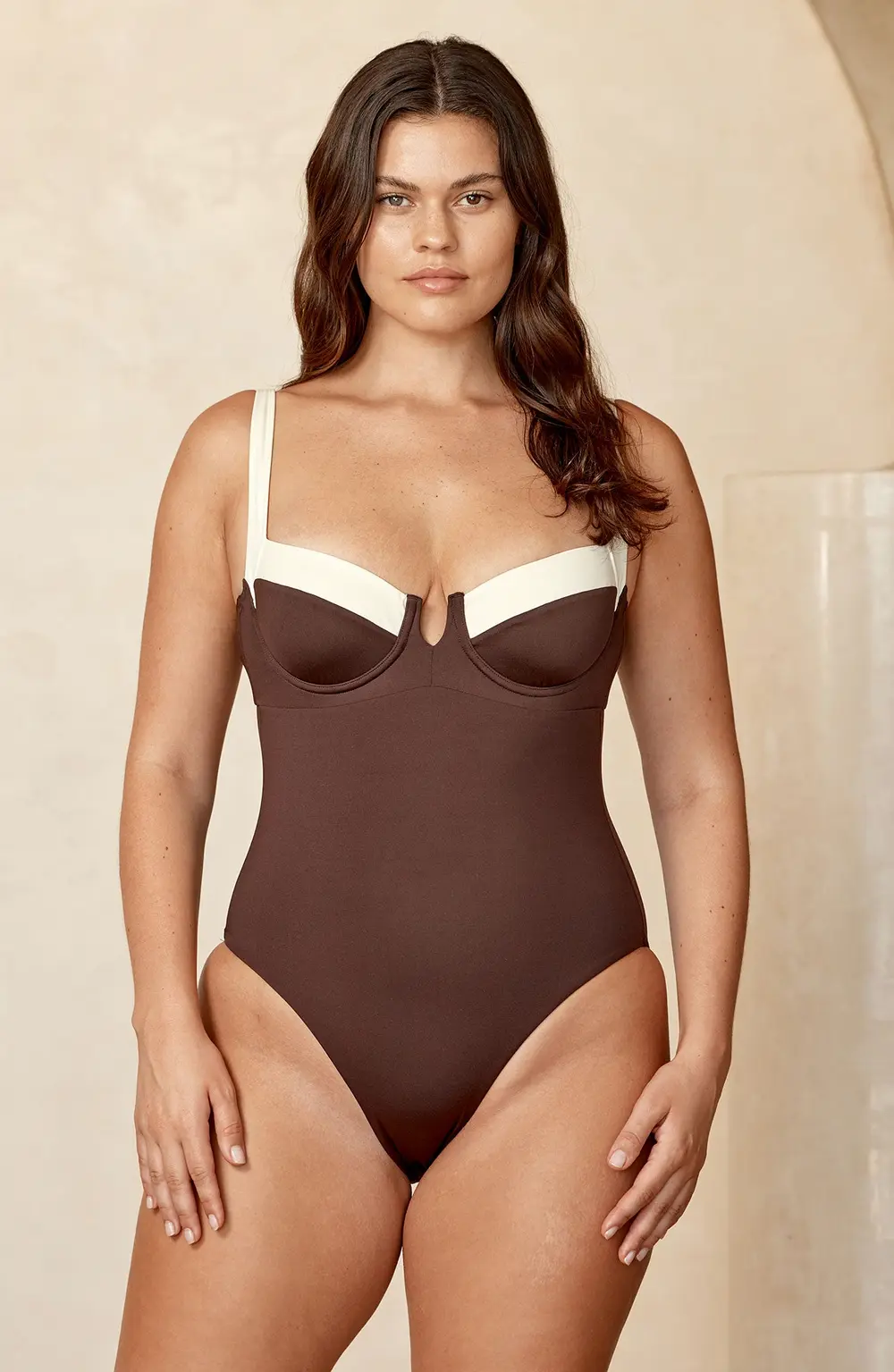 Clovelly One Piece - Espresso/Ivory