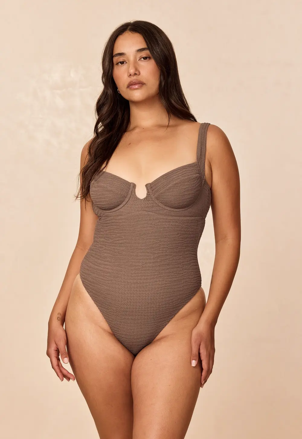Clovelly One Piece - Stone Crinkle